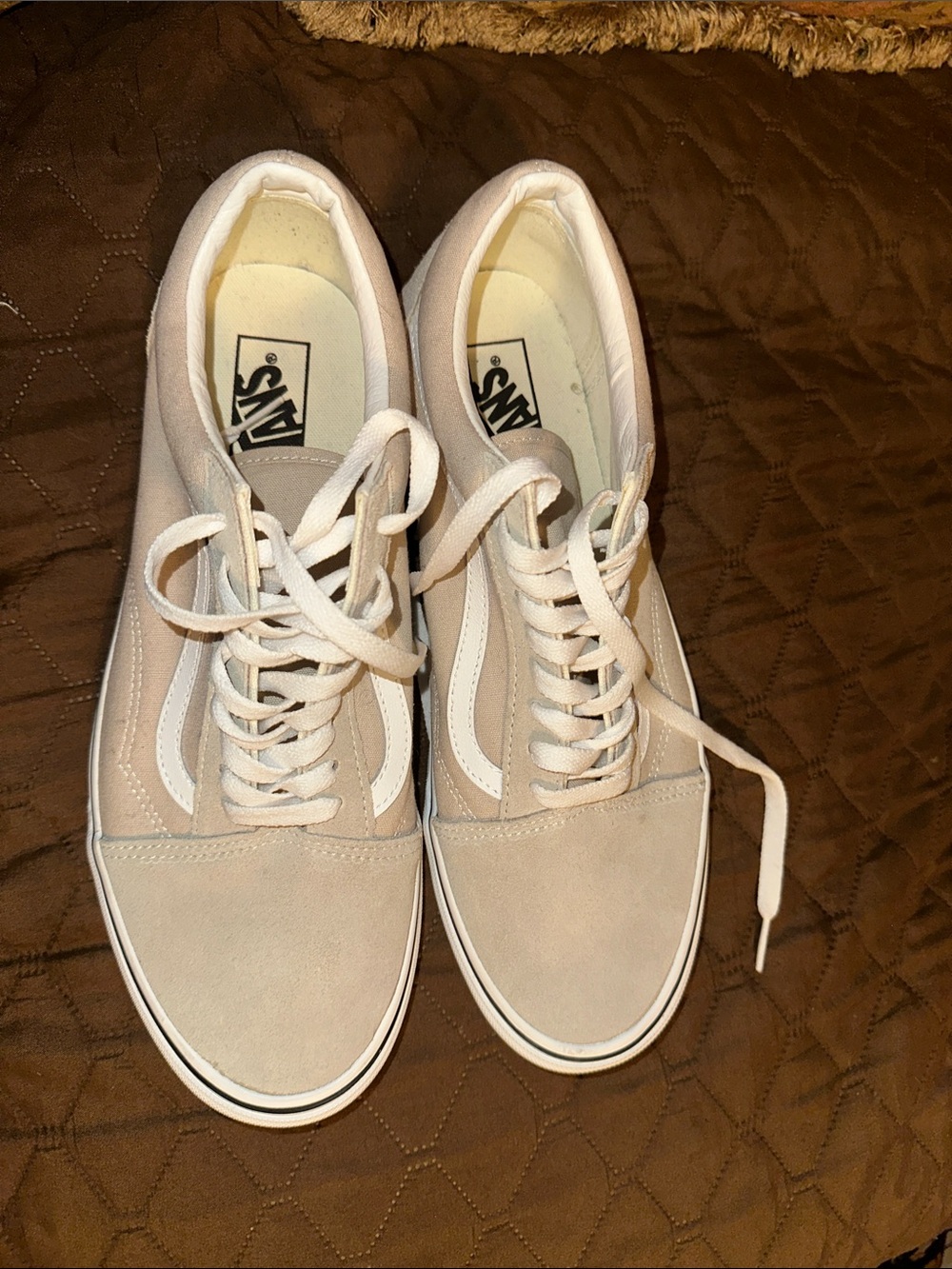 Vans Old Skool Sneakers in Beige and White